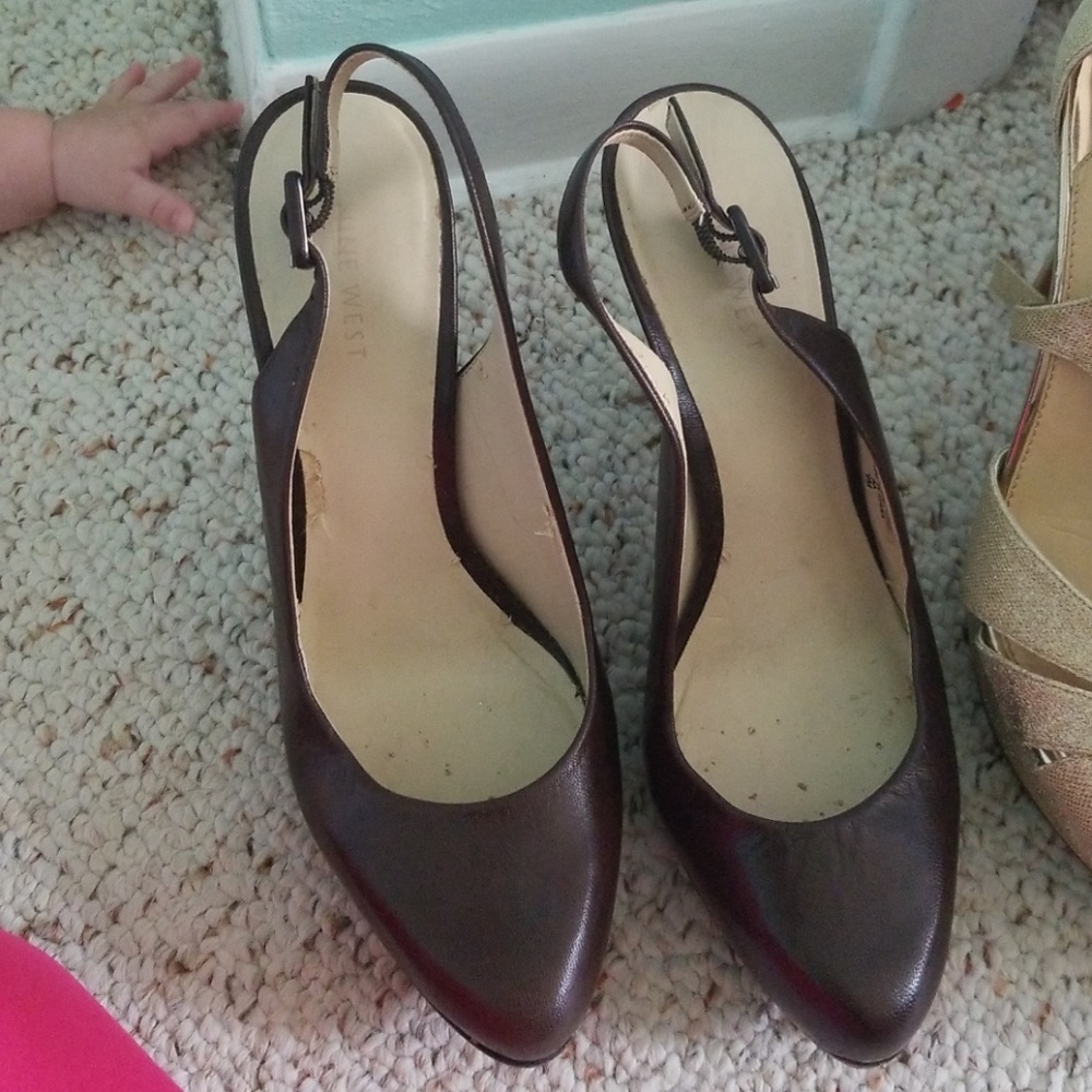 Nine west brown heels